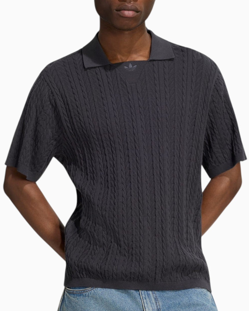 adidas Originals Cable Knit Football Jersey Utility Black