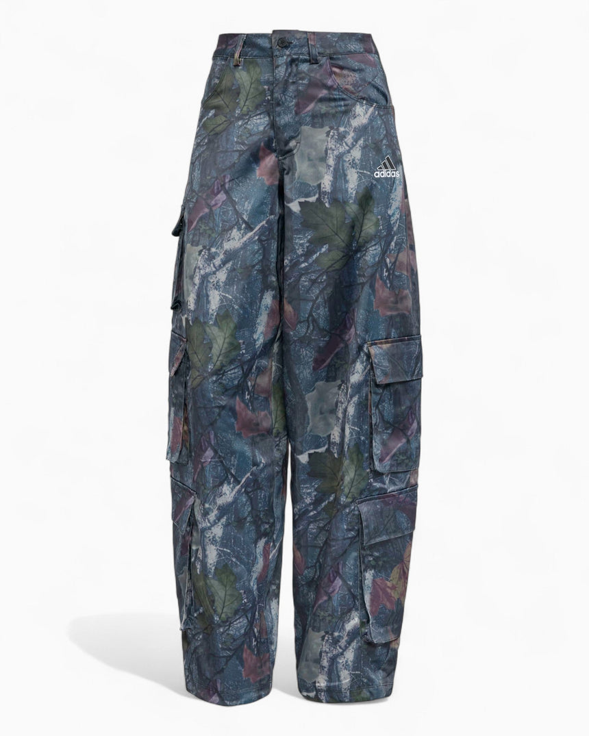 adidas Originals Leaf Camo Print Satin Cargo Kadın Pantolon Black / White