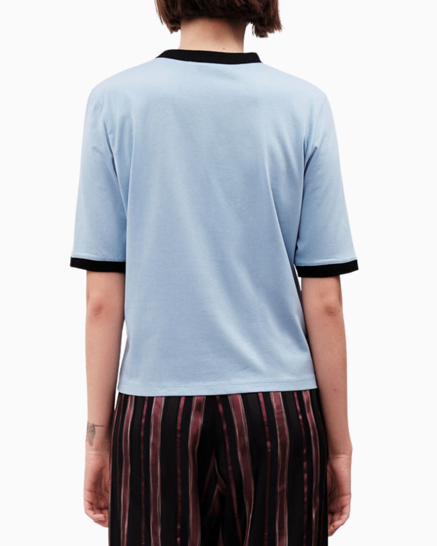 Alt Üst Contrast Ribbed T-Shirt