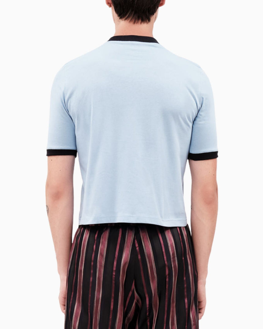 Alt Üst Contrast Ribbed T-Shirt