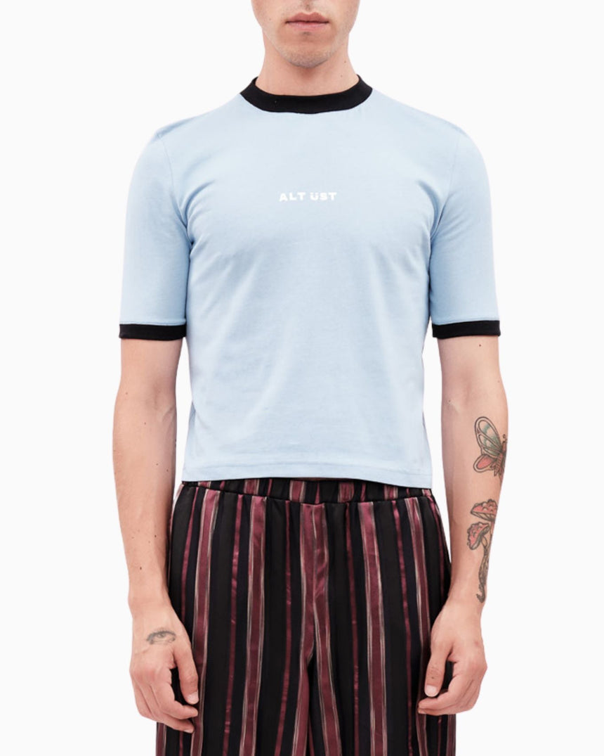 Alt Üst Contrast Ribbed T-Shirt