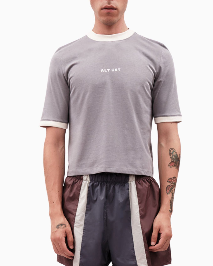 Alt Üst Contrast Ribbed T-Shirt