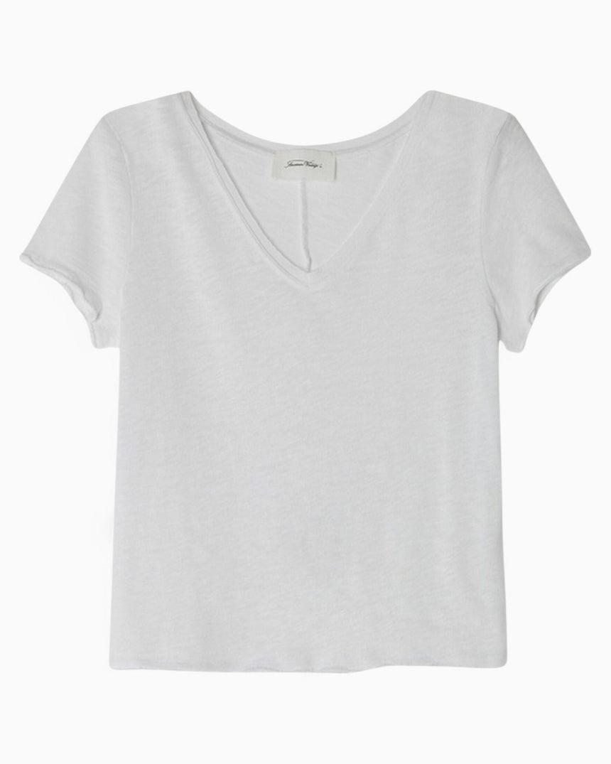 American Vintage Sonoma V-Yaka Kadın T-Shirt Blanc