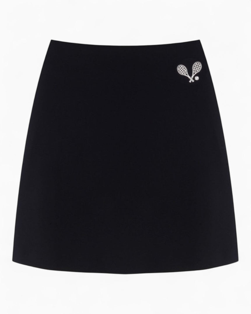 Anais&Margaux Court Mid-Rise Skirt Black Siyah