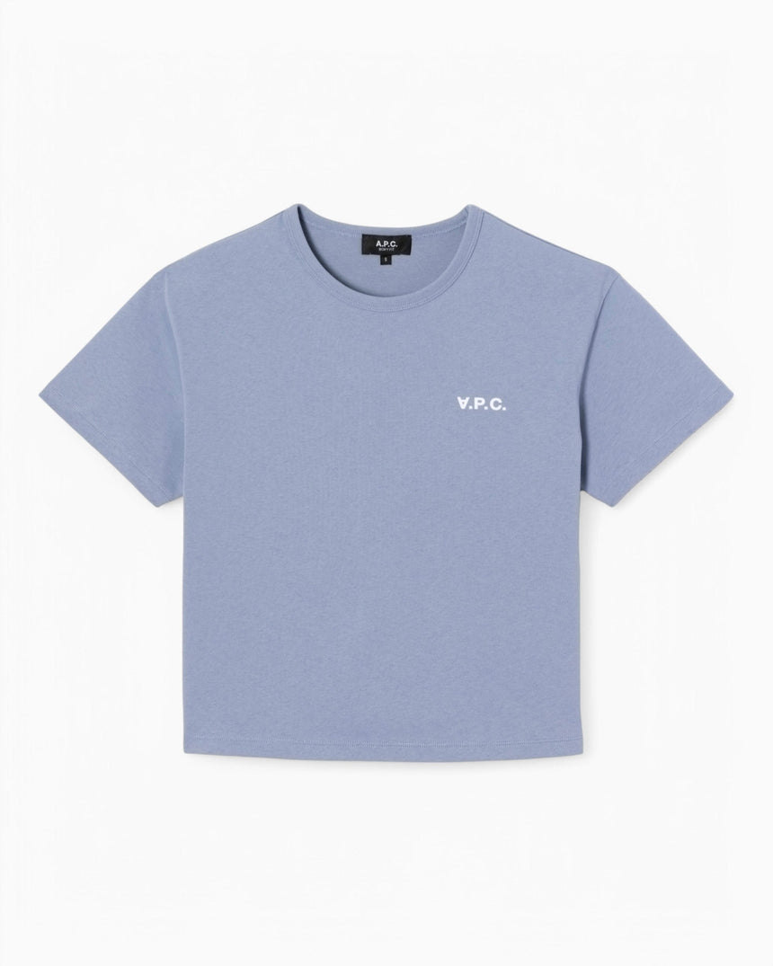 A.P.C. Boxy Petit VPC Kadın T-Shirt Bleu Gris/Blanc