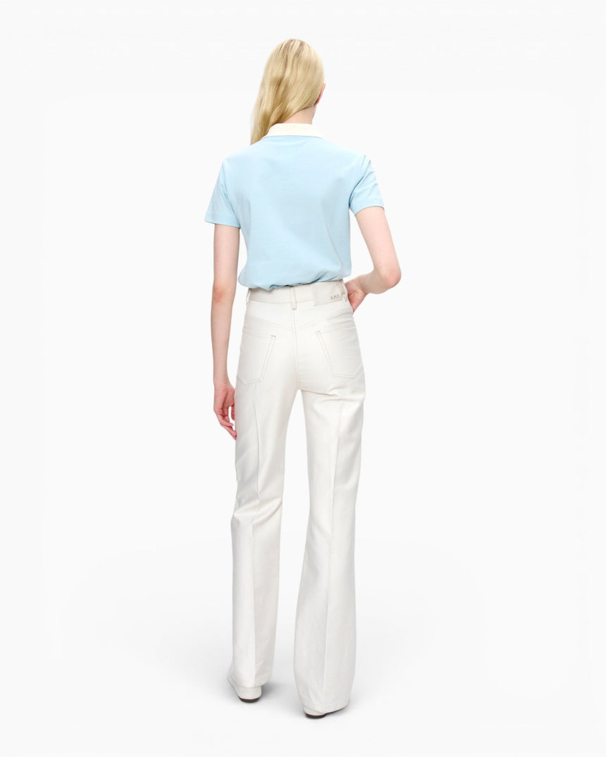 A.P.C. GOTS Short - Sleeved Kadın Polo T-Shirt Sky Blue
