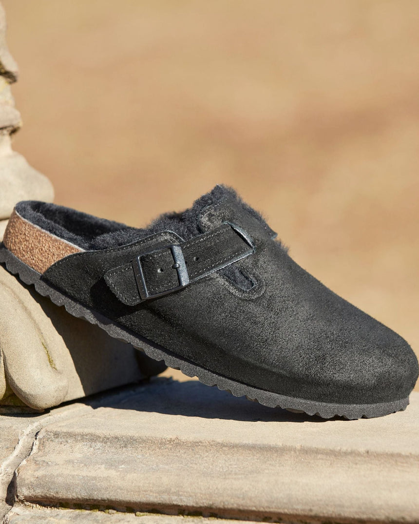 Birkenstock Boston Suede Shearling Terlik