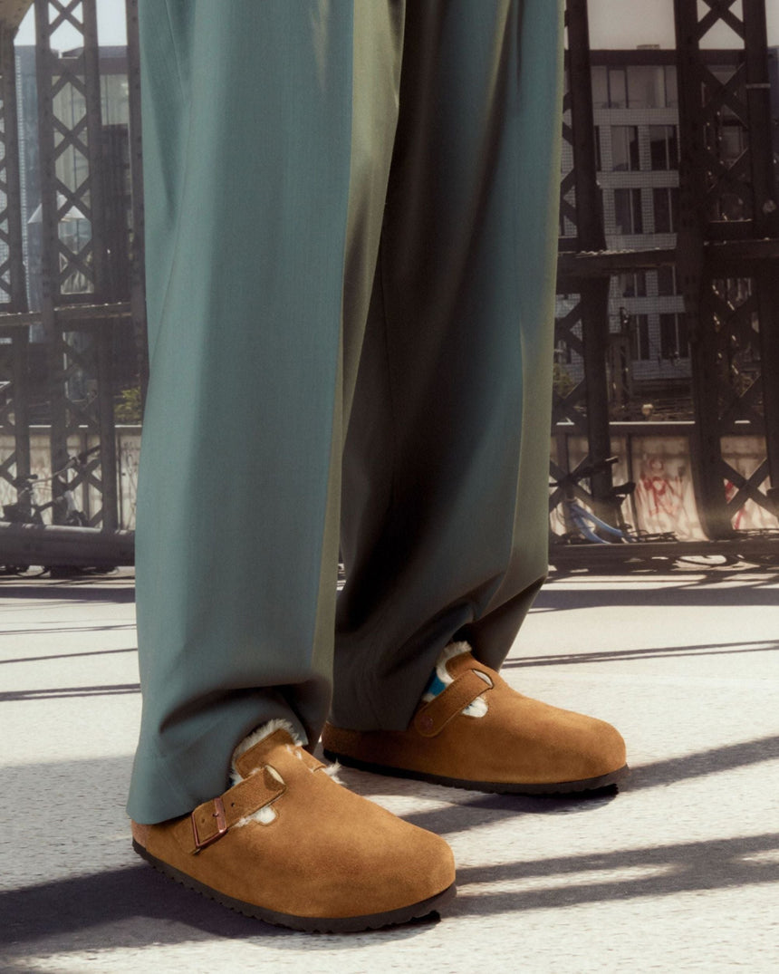 Birkenstock Boston Suede Shearling Terlik