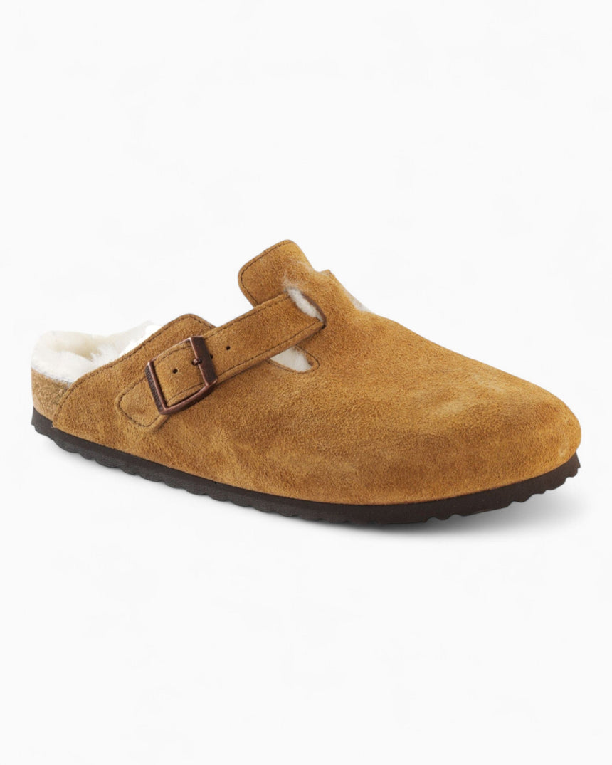 Birkenstock Boston Suede Shearling Terlik Mink