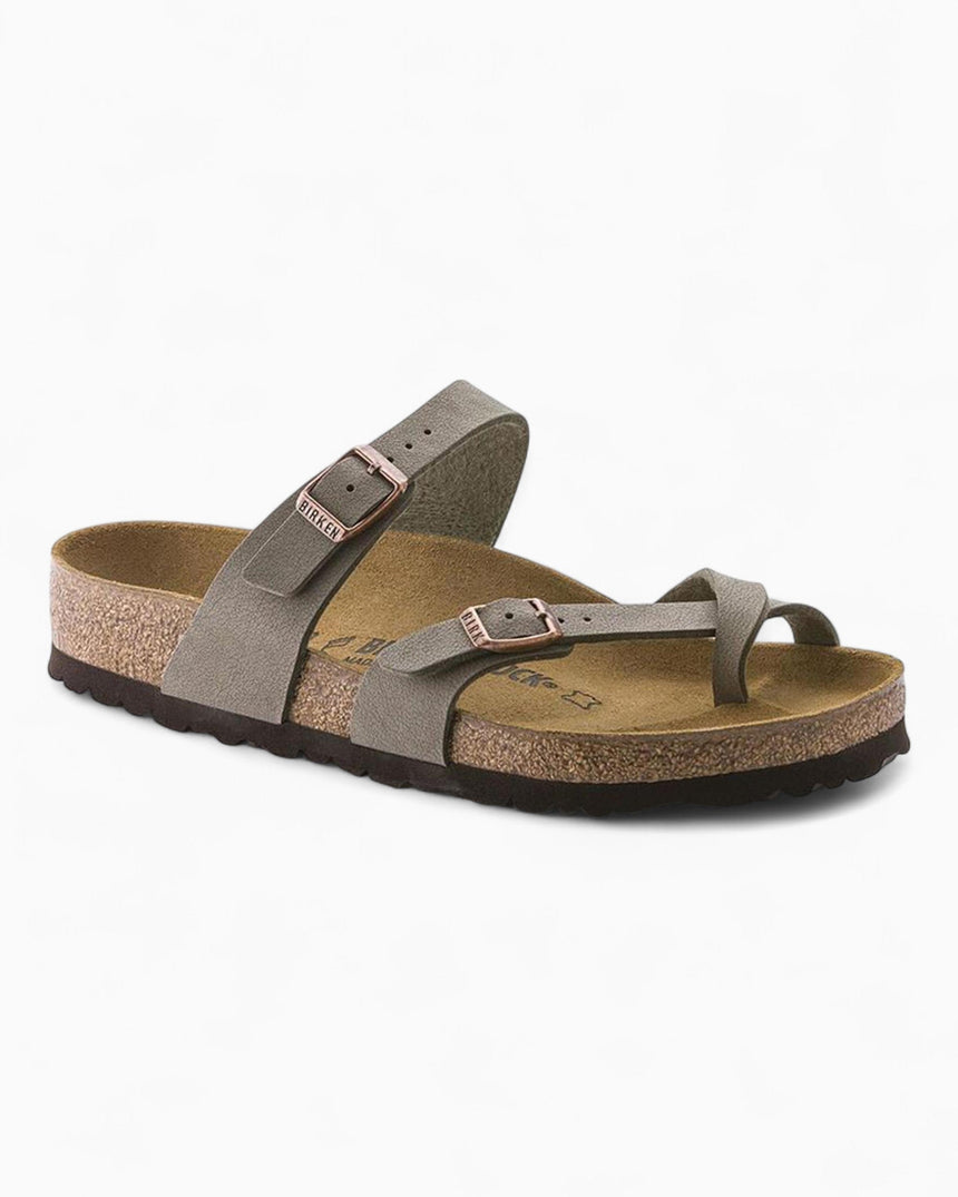Birkenstock Mayari Birko-Flor Nubuk Kadın Terlik Stone