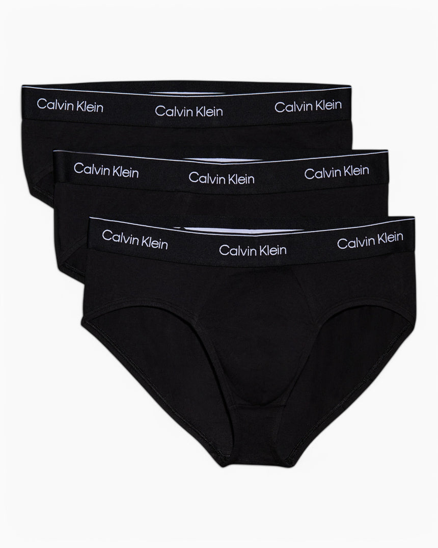 Calvin Klein Hip Brief 3PK Icon Stretch - Erkek Black/W-Dtm/Wb