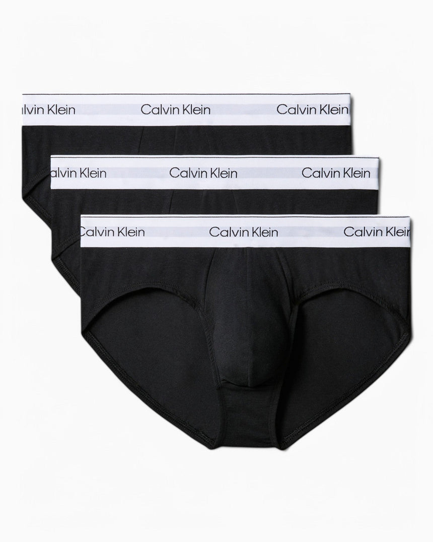 Calvin Klein Hip Brief 3PK Icon Stretch - Erkek Black/Black/Black