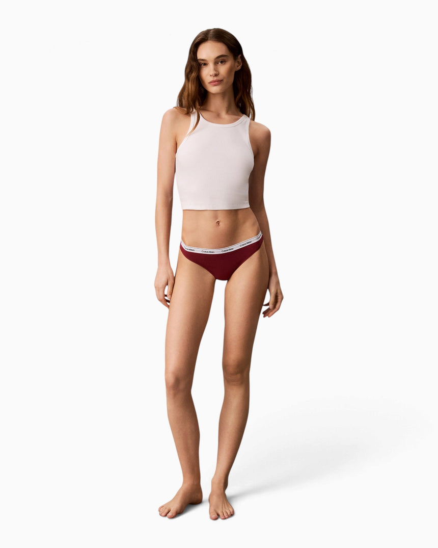 Calvin Klein Thong 3PK Modern Logo - Kadın Established Red/Classic White/Seein