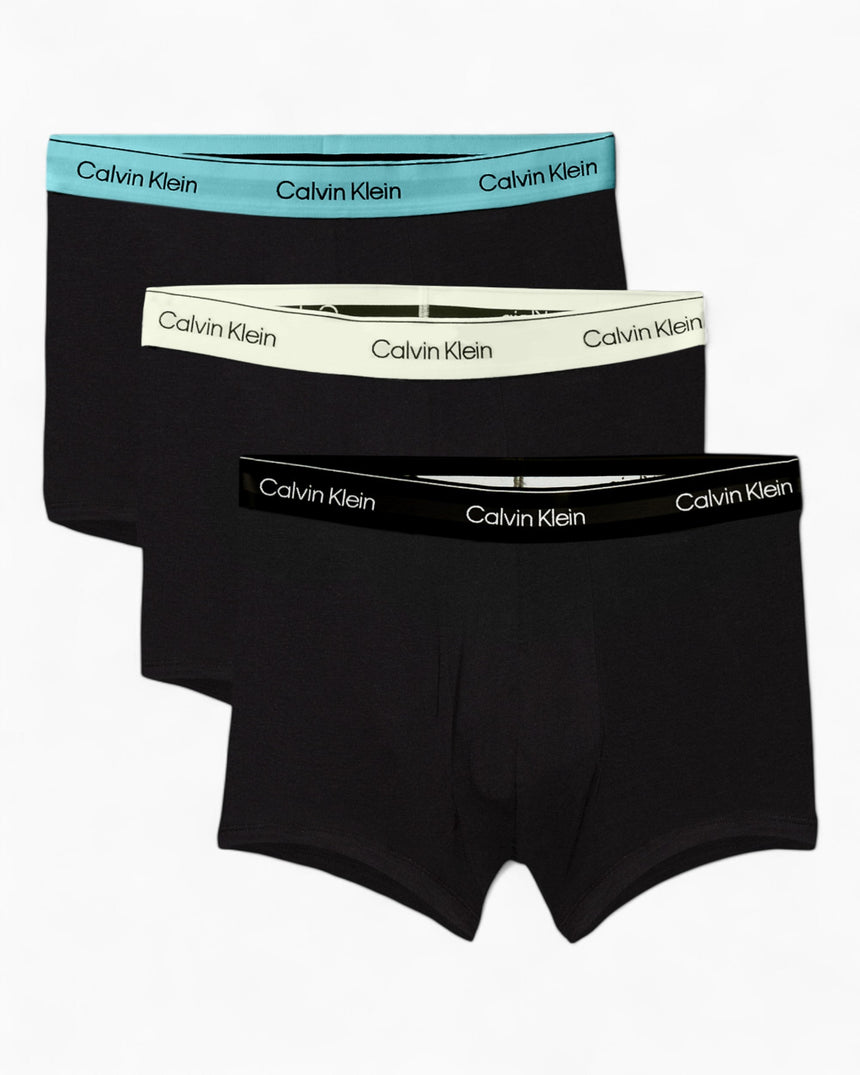 Calvin Klein Trunk 3PK Icon Cotton Stretch - Erkek B-White/Beau Blue/Leafy Fun