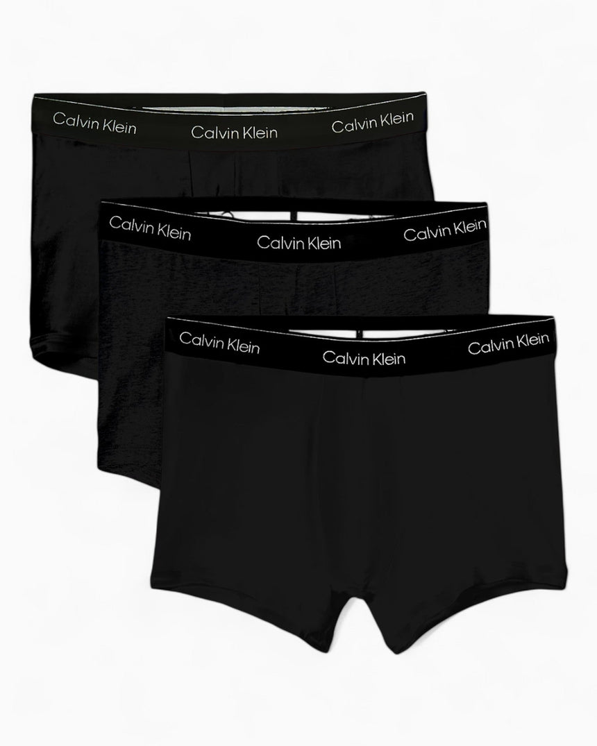Calvin Klein Trunk 3PK Icon Cotton Stretch - Erkek Black W/Dtm Wb