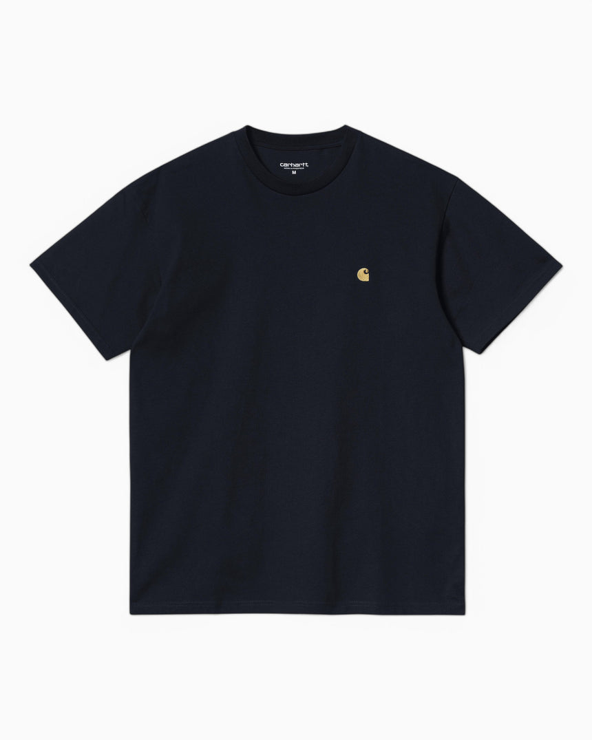 Carhartt WIP S/S Chase Erkek T-Shirt Dark Navy/Gold