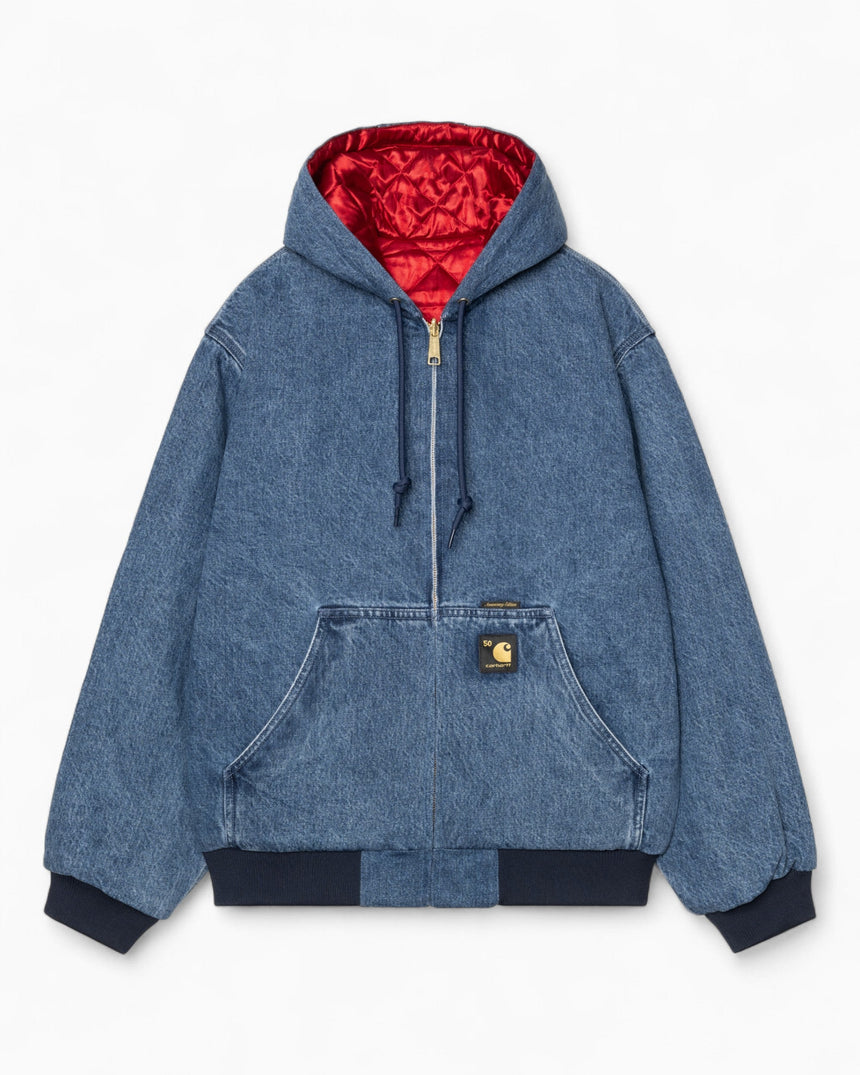 Carhartt WIP 50th Anniversary Edition OG Active Denim Çift Taraflı Erkek Ceket Blue / USA Red-Stone Bleached