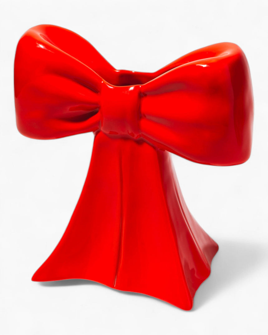 DOIY Design Bow Fiyonk Vazo Kırmızı/Beyaz