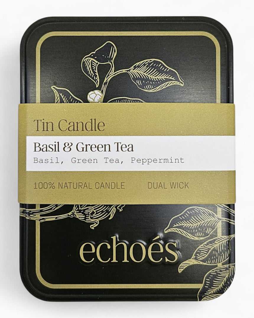 Echoes Lab Basil & Green Tea Teneke Mum 200 gr