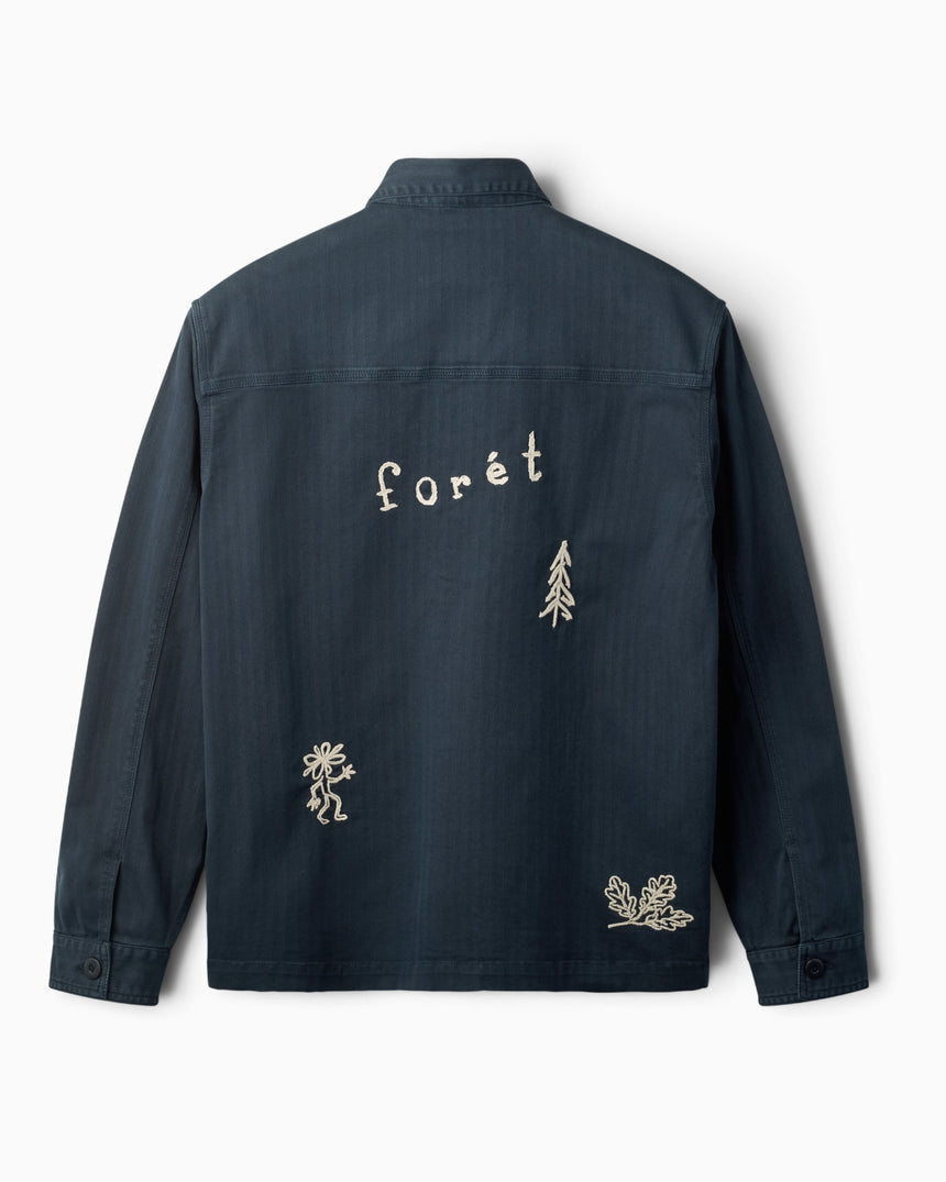 Foret Berry Herringbone Embroidery Erkek Gömlek Ceket