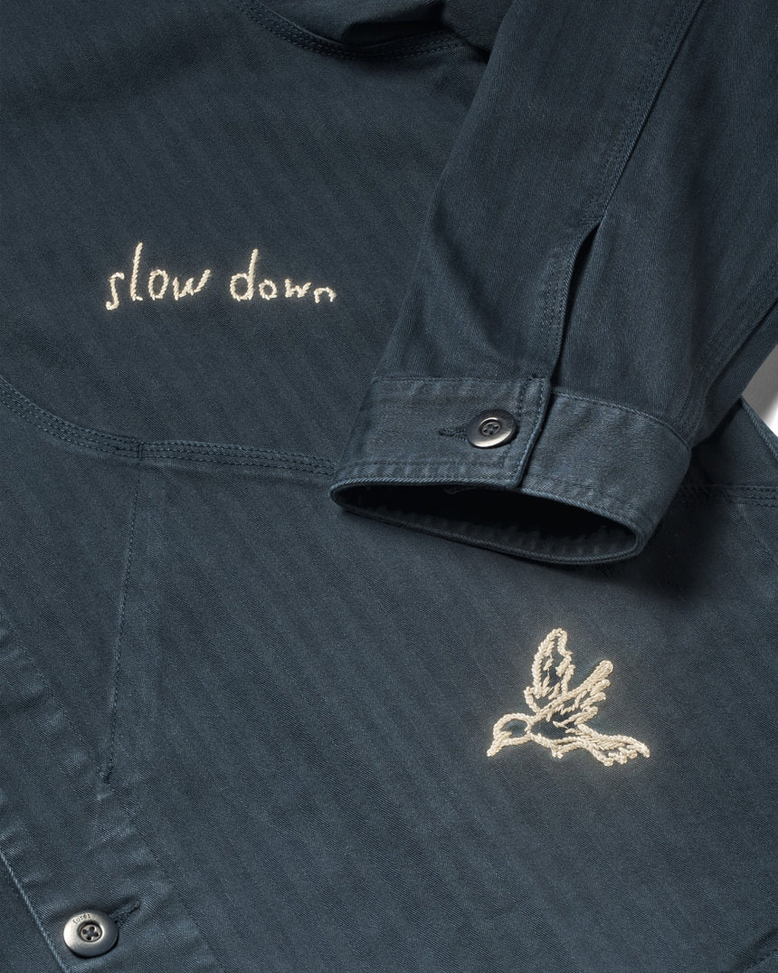 Foret Berry Herringbone Embroidery Erkek Gömlek Ceket