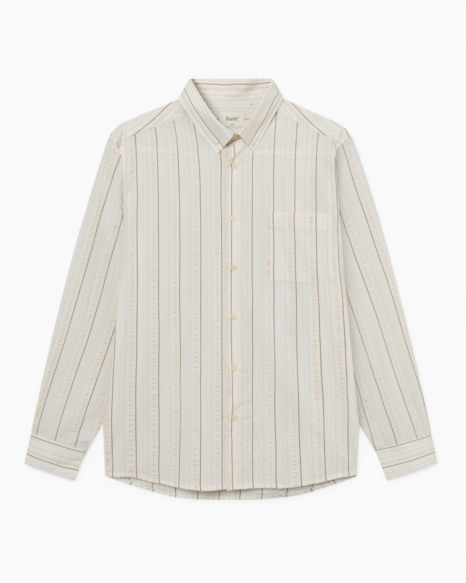 Forét Camp Seersucker Shirt Erkek Gömlek Cloud Stripe