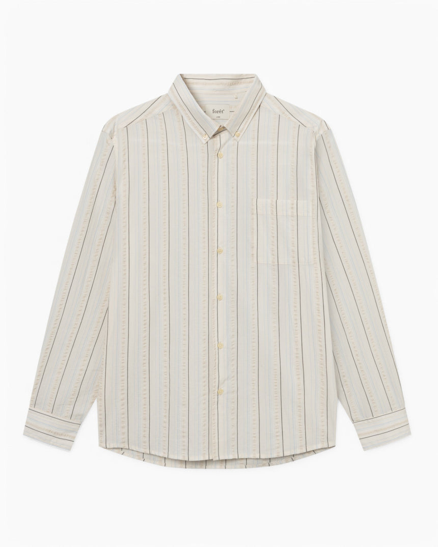 Forét Camp Seersucker Shirt Erkek Gömlek Cloud Stripe