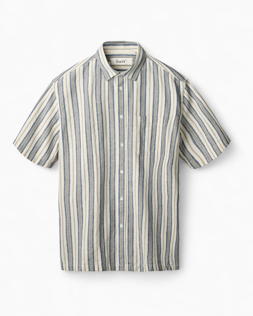Forét Cosmos Linen Shirt Erkek Gömlek Blue Stripe