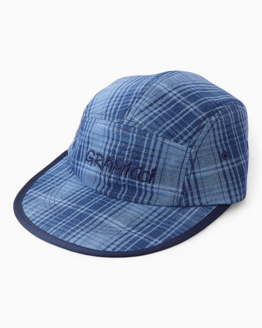 Gramicci Long Bill Cap Indigo Checkered Plaid