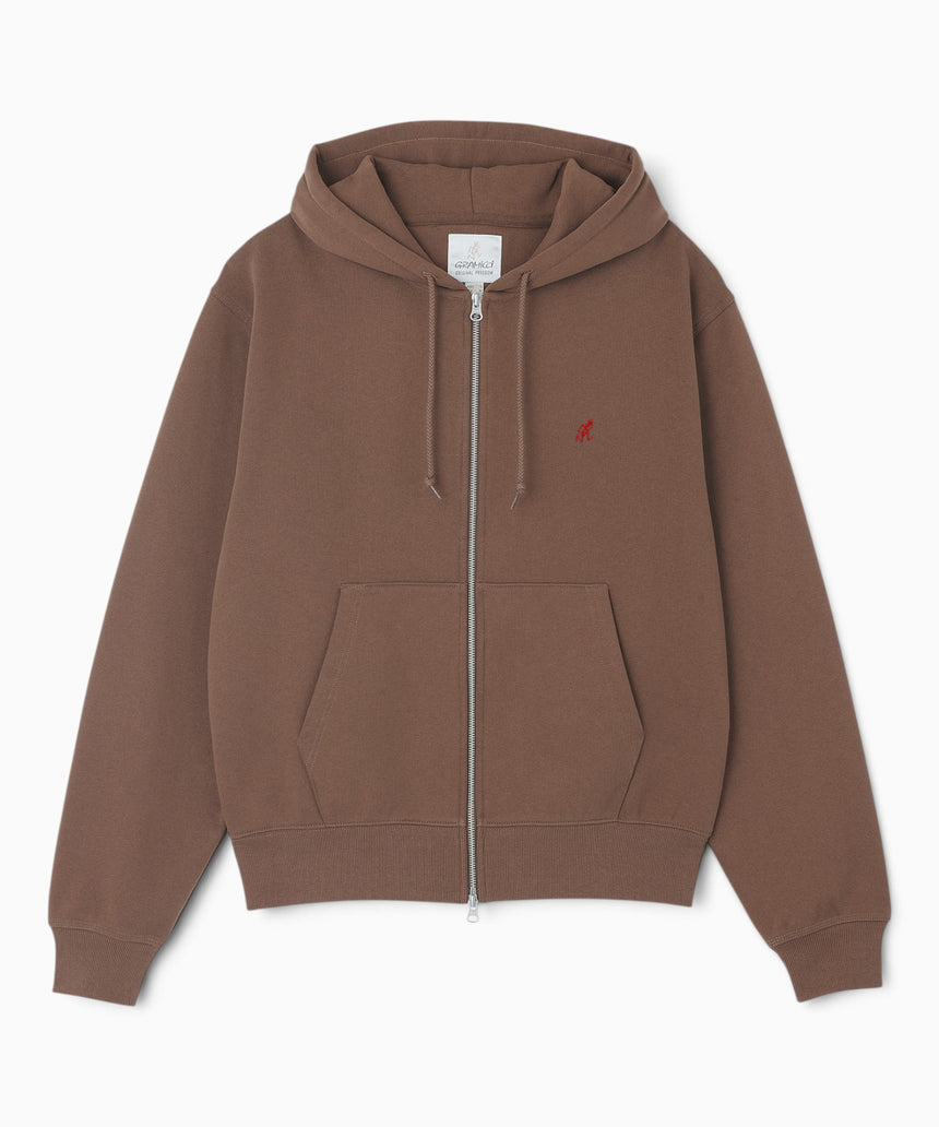 Gramicci One Point Zip Hooded Erkek Sweatshirt Brown