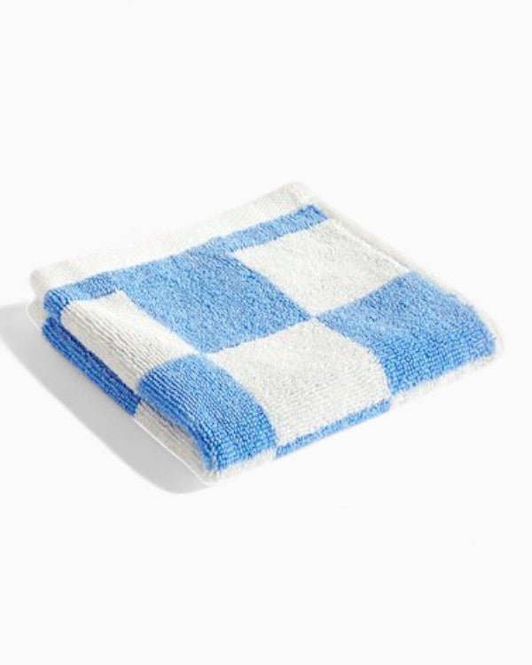 HAY Design Check Wash Cloth Sky Blue