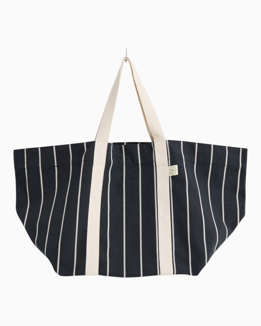 HAY Design Outdoor Market Picnic Bag Medium Black/Beige Stripe
