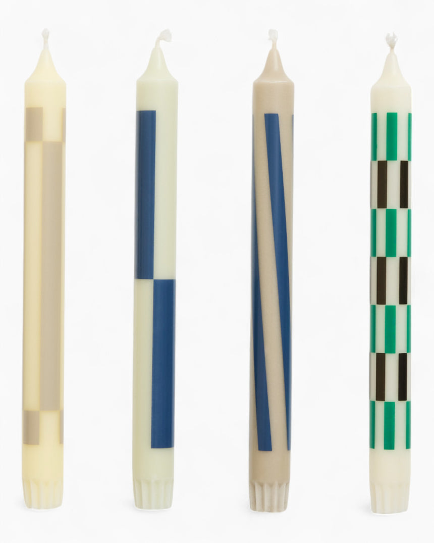HAY Design Pattern Candle Set of 4 Cream/Dark