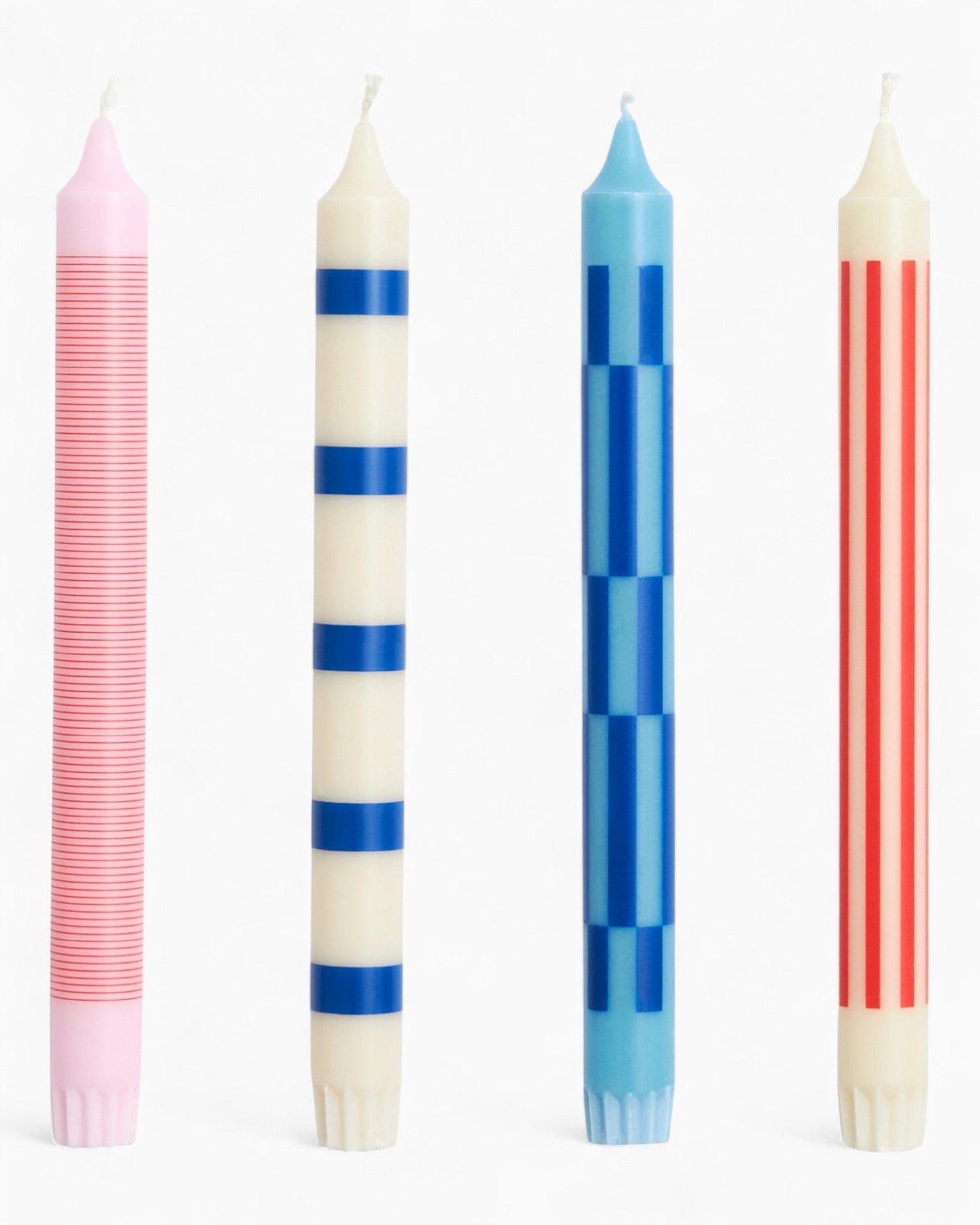 HAY Design Pattern Candle Set of 4 Pink/Red/Blue