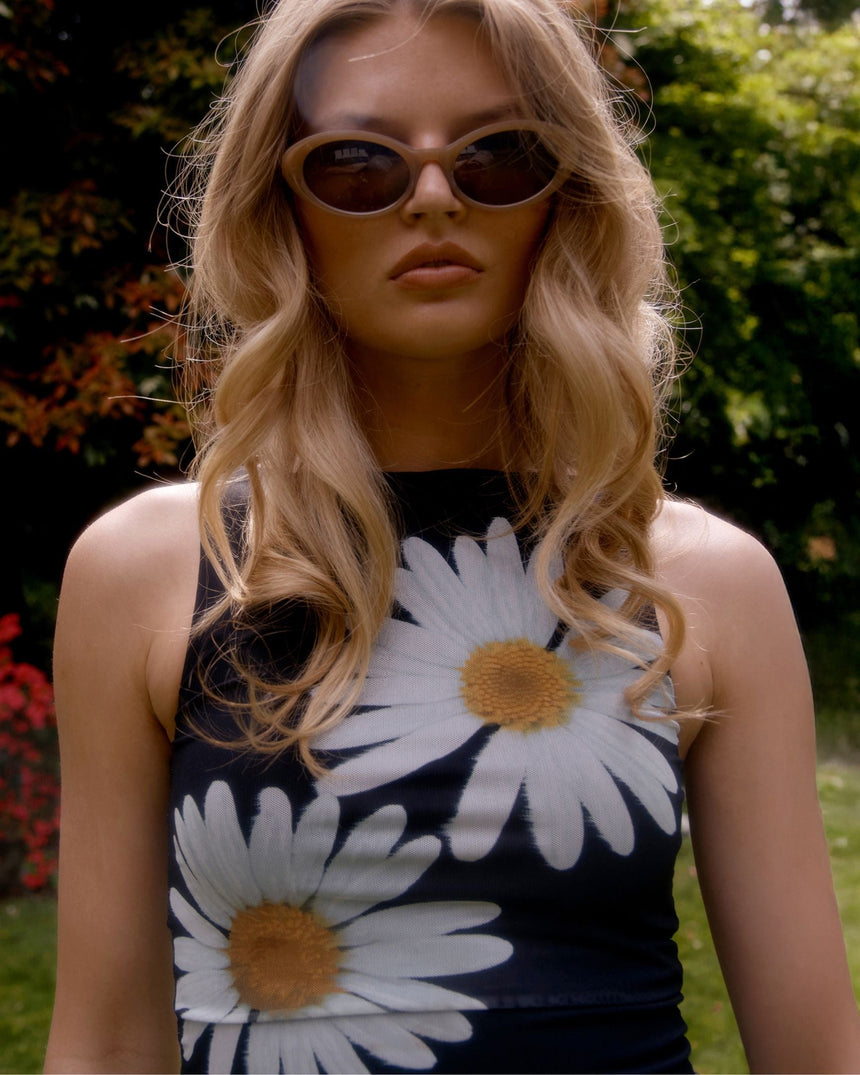 House of Sunny Daisy Layer Mesh Kadın Top