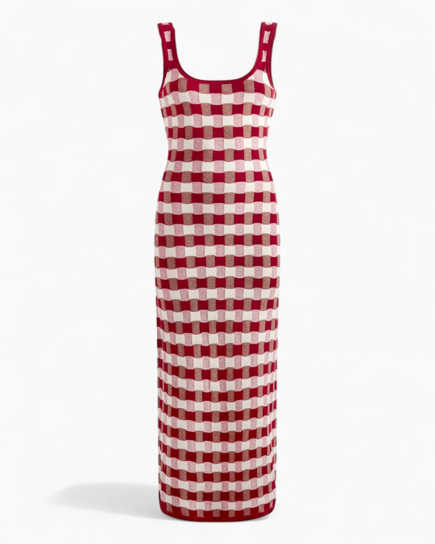 House of Sunny Picnic Hockney Kadın Elbise Red Check