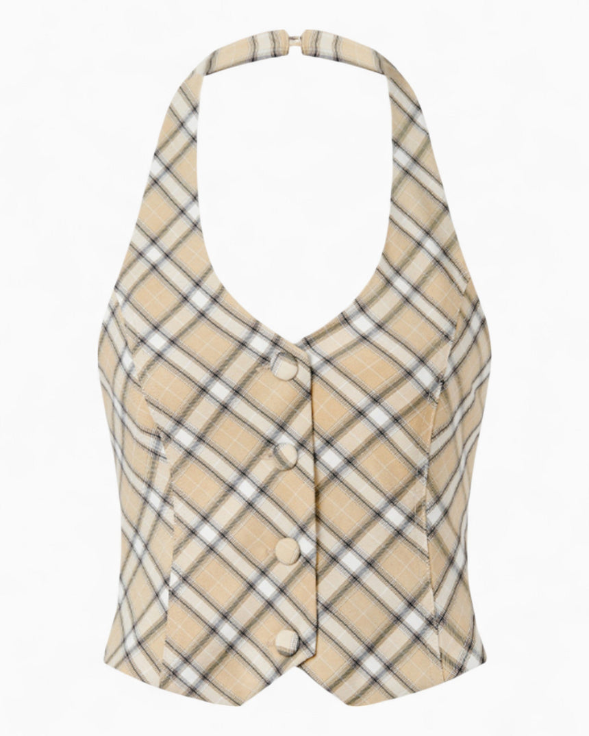 House of Sunny Sloane Check Kadın Yelek Multi