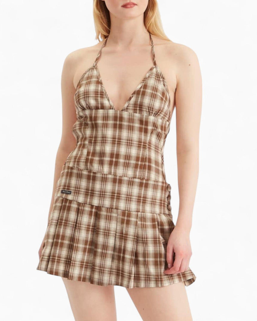 House of Sunny The Hoxton Check Kadın Elbise