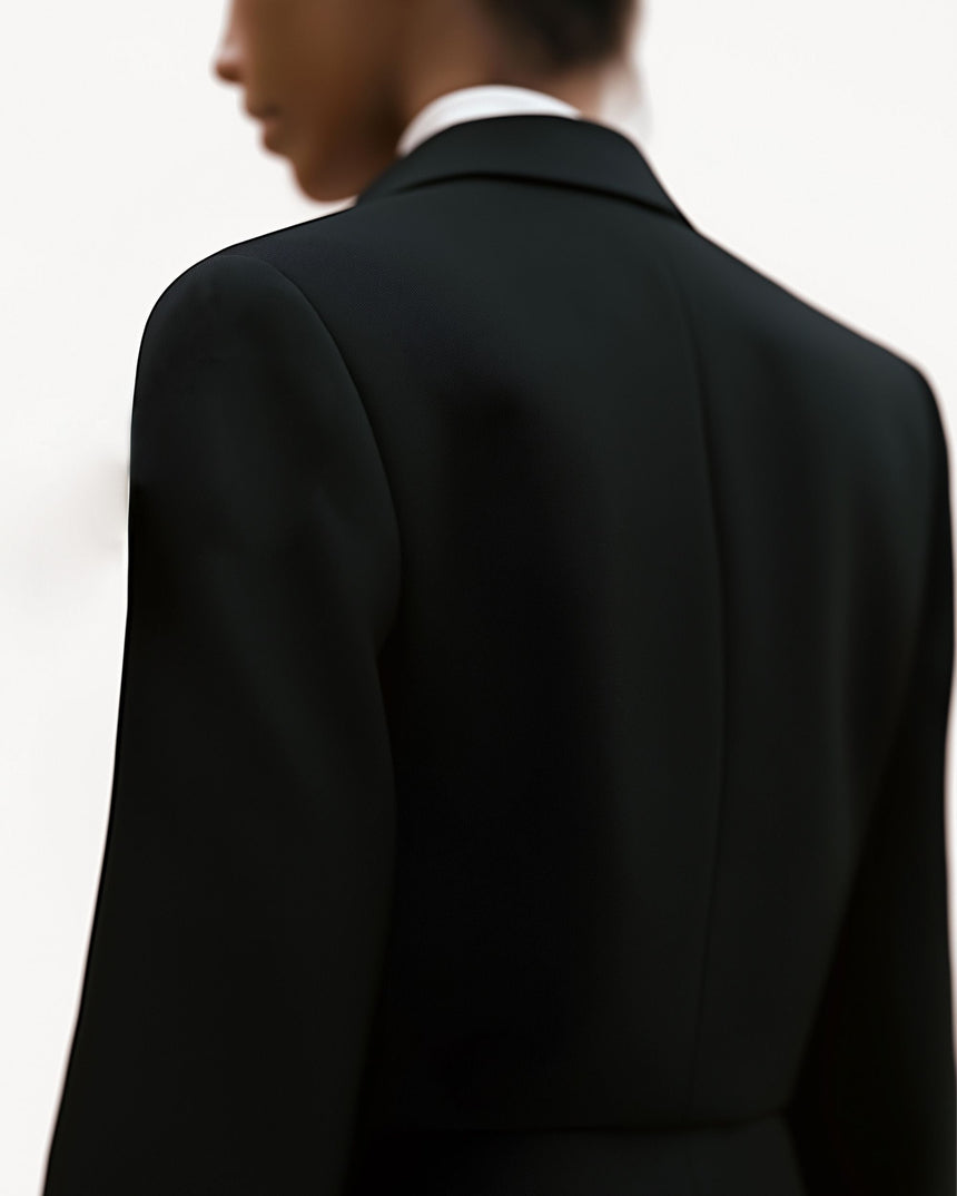 Knitology Cosmic Noir Crop Kadın Blazer Ceket