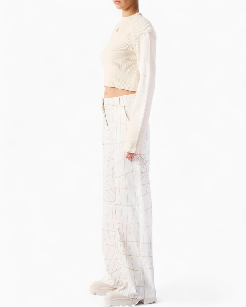 Knitology FutureKnit Beige Crop Kazak