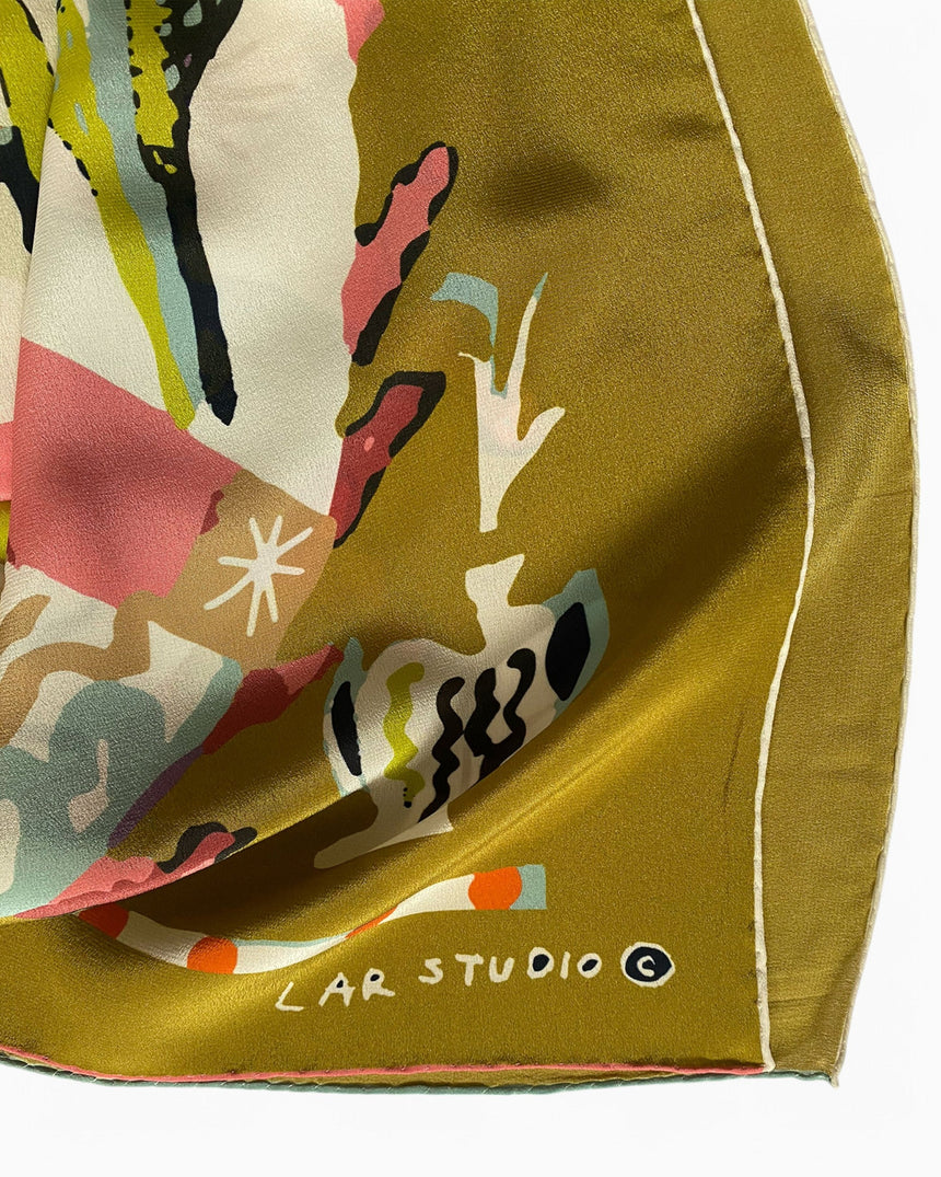 Lar Studio Boon Khaki Scarf 95x95 Fular