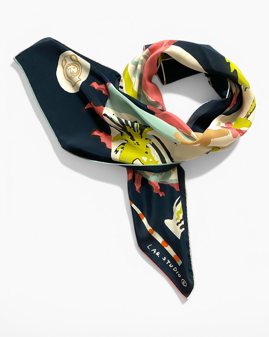 Lar Studio Boon Navy Scarf 95x95 Fular