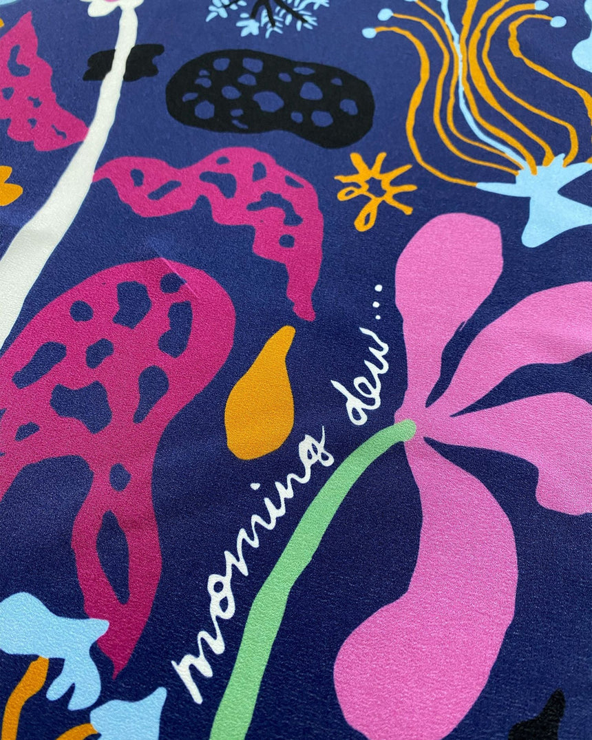 Lar Studio Morning Dew Navy Scarf 42x42 Fular