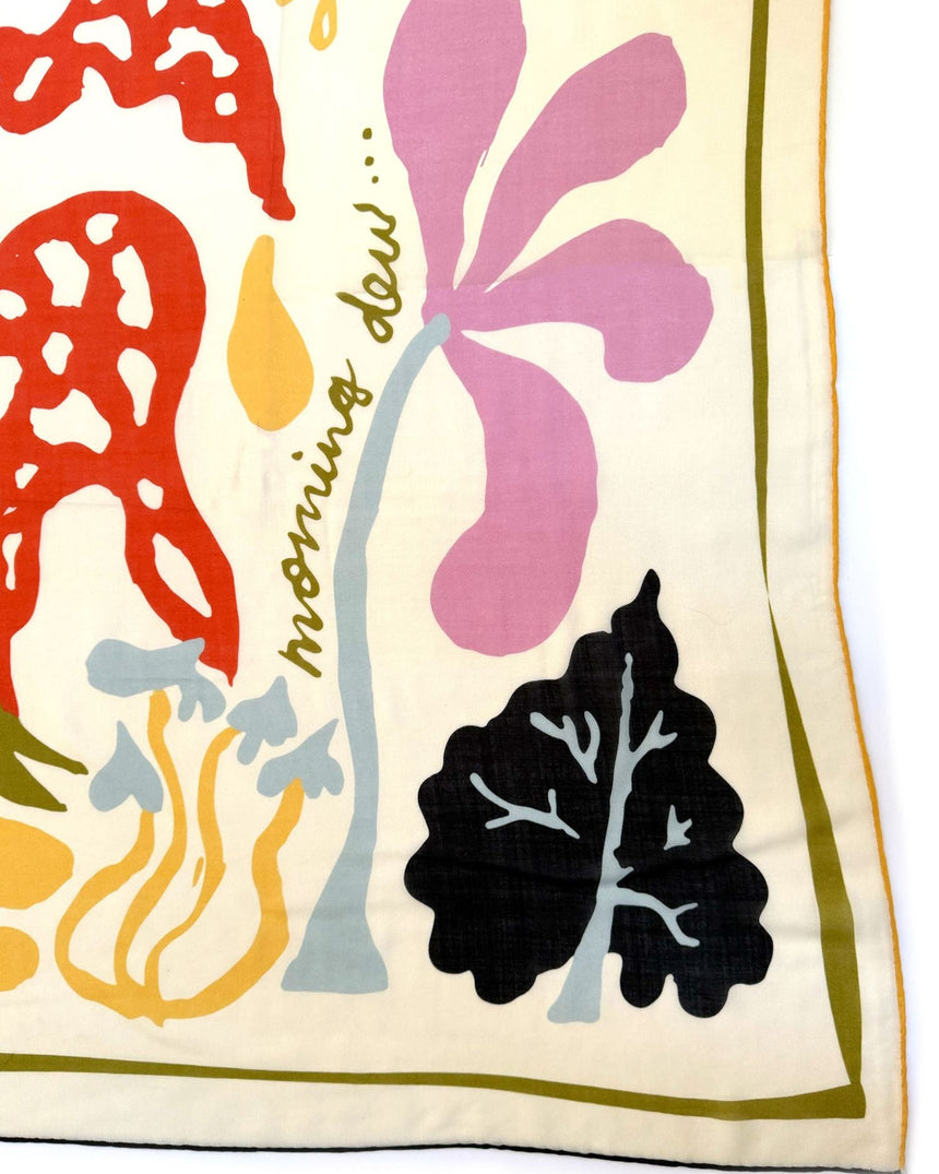 Lar Studio Morning Dew White Wool 130x130 Fular