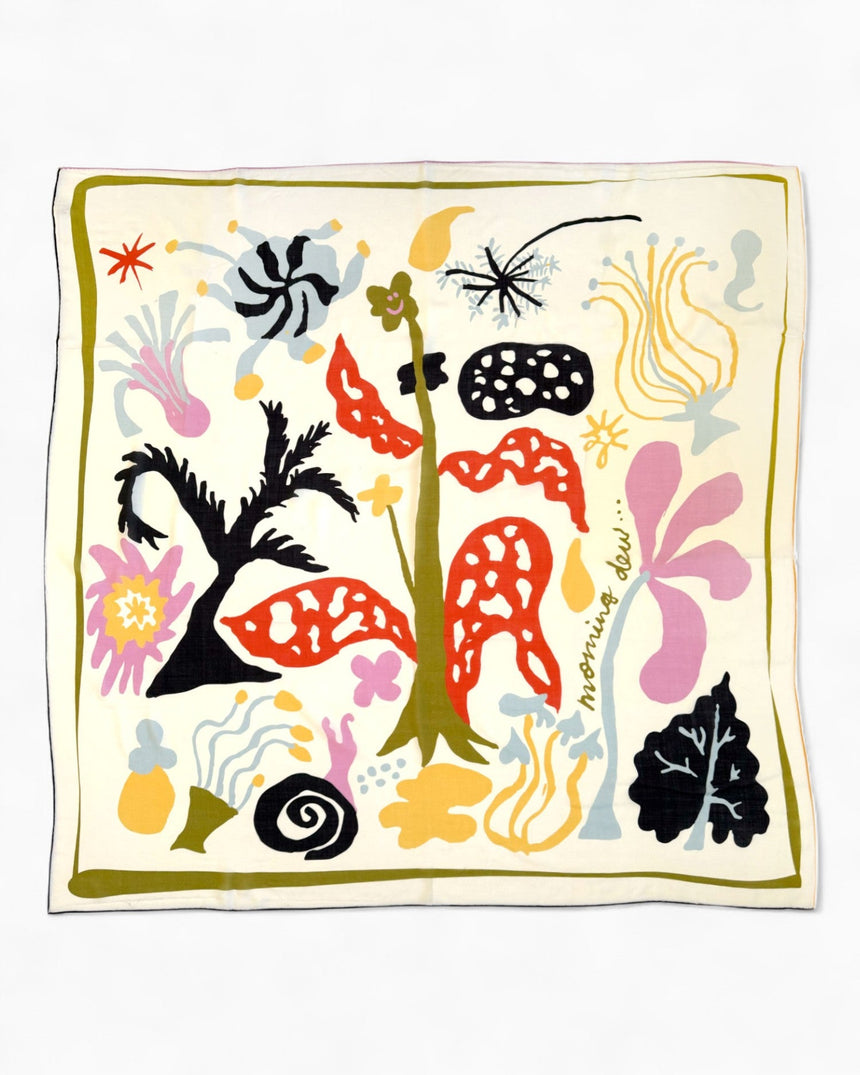 Lar Studio Morning Dew White Wool 130x130 Fular White