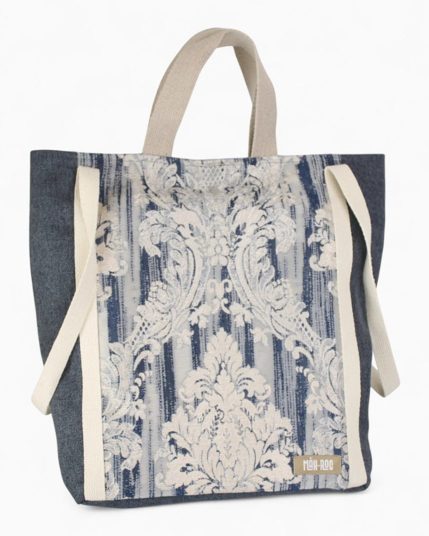 Mah-roc Patchwork Tote Lacivert/Bej