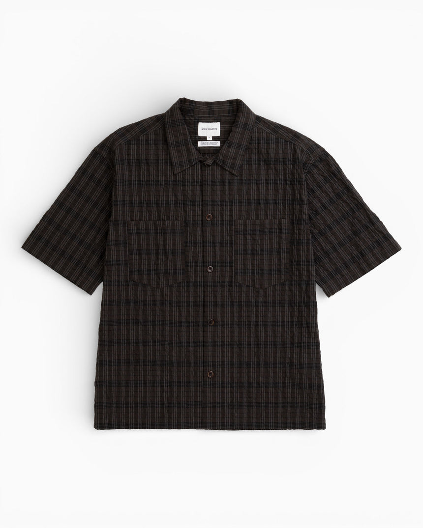 Norse Projects Mols Check SS Camp Shirt Delicioso Brown