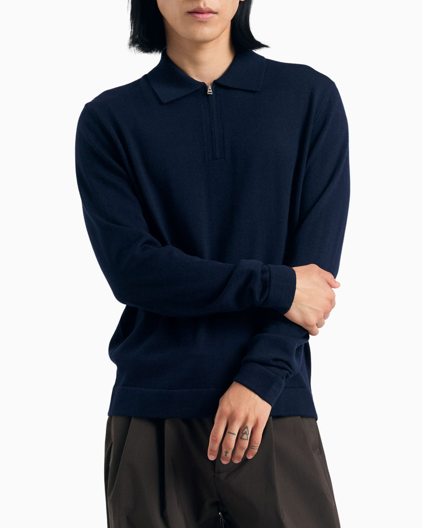 Norse Projects Tech Merino Crepe Erkek Polo Kazak