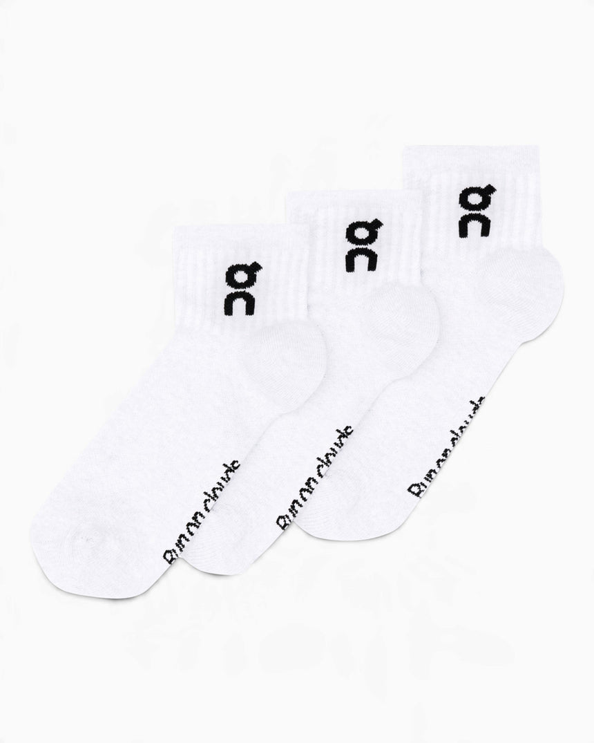 On Logo Sock Mid 3'lü Çorap White