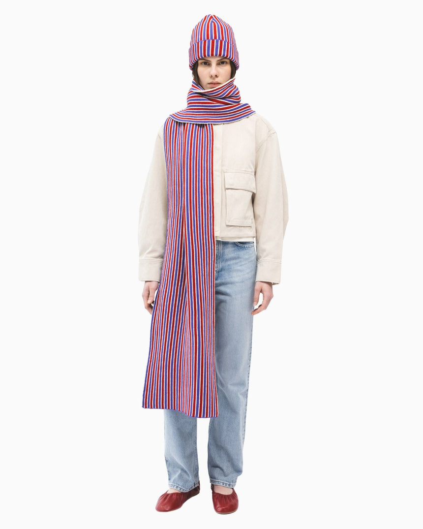 PEMY Cherry Çizgili Triko Bere